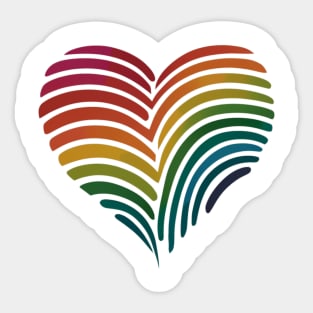 Love Matters Rainbow Fingerprint Sticker